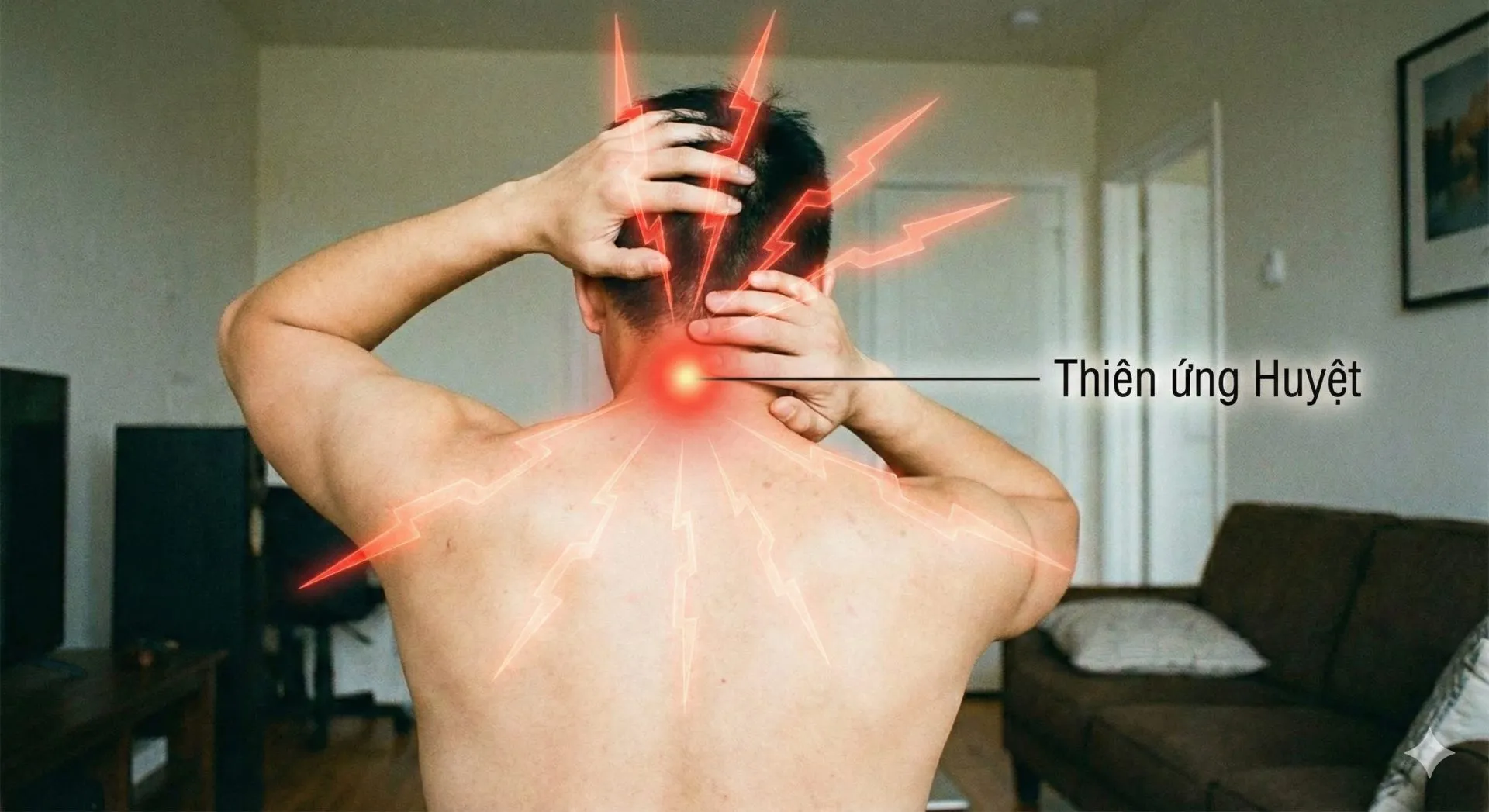 Mô phỏng Thiên Ưng Huyệt trên người bệnh Đau Đầu